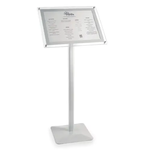 [39423] Atril Acrilico Pie Aluminio A3 34X30X107 Cm.                     