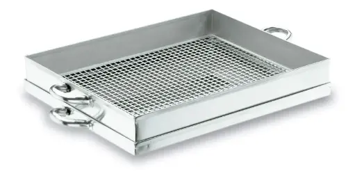 [50541] Escurridor Fritos C/Bandeja Inox. 40X29 Cm.     