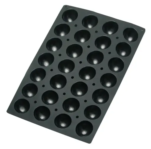 [66761] Molde Silicona Semiesfera 28 Cavidades 70X35 Mm. Black 60X40 Cm.