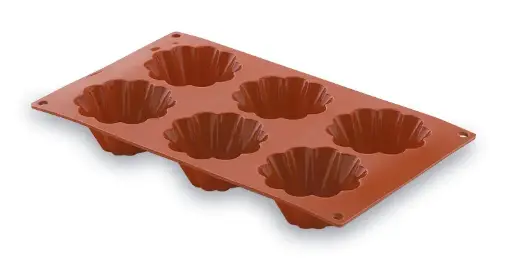 [66819] Molde Silicona Briochette 6 Cavidades 103X20 Mm.