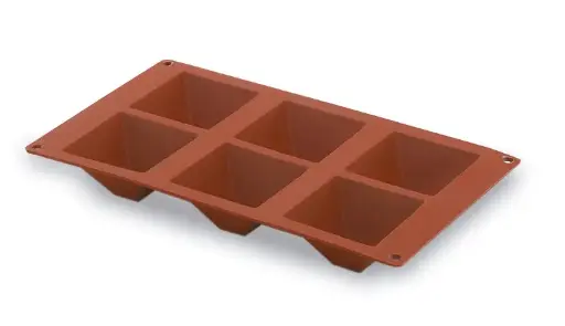 [66822] Molde Silicona Piramide 6 Cavidades 71X71 Mm.