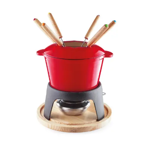 [71711] Fondue Hierro Fundido Rosso